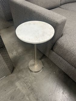 Round Marble Top Accent Side Table