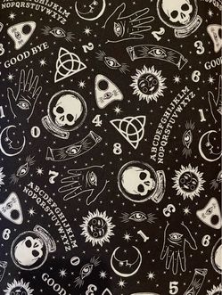 CYNTHIA ROWLEY HALLOWEEN QUIJA SPIRIT BOARD HALLOWEEN BED SHEET SET KING SIZE