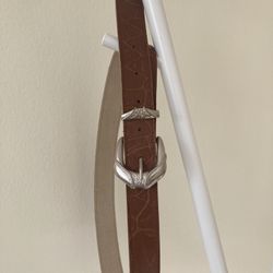 Belt with Engraved Metal Buckle | Gently Used
