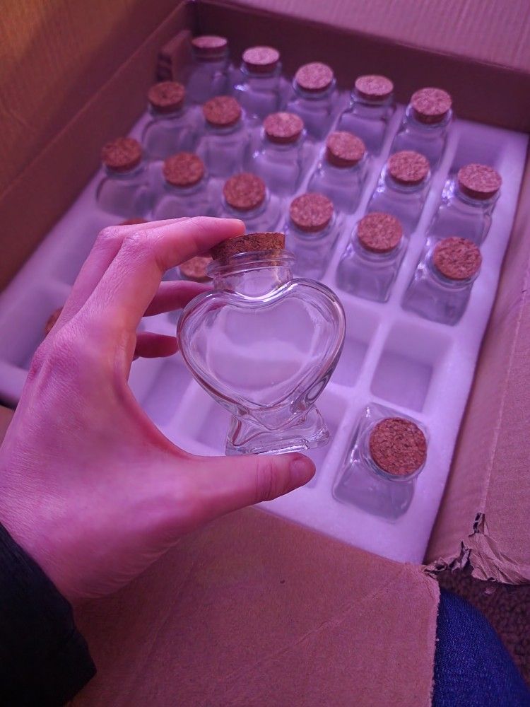 Mini Heart Glass Jars