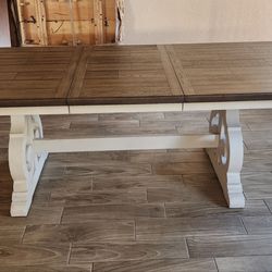 Large Trestle Dining Table and Bench
