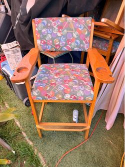 4 Billard Bar Stool With Foot Rest And Pool Ball Print