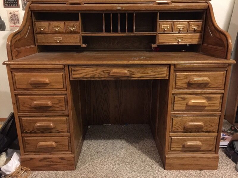 Old cannery roll top desk