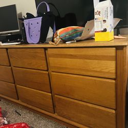 Dresser And Armoire Set- Solid Oak 