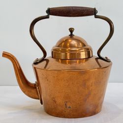 Vintage Copper Teapot Kettle B&M Made In Portugal