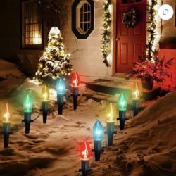 24 Pcs Christmas Pathway Lights C9 LED Christmas Lights Include 4 Spare Bulbs, 
