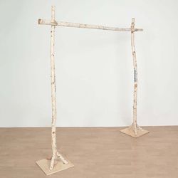 Rustic Natural Birchwood Square Wedding Ceremony Backdrop Stand 7.5ft