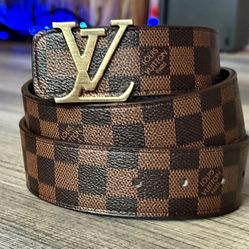 Louis Vuitton Belt Brown With Gold Color