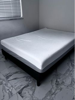 Zinus 12" Queen Memory Foam Mattress + Platform Bed Frame - 4 Months Old