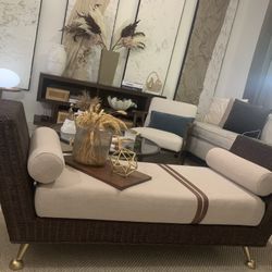 Modern Wicker Lounge Bench 