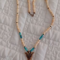 Saved For RANA-VTG. Arrowhead & Heishi Beads & Turquoise Necklace