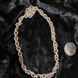 Tiffany & Co. Please Return to Tiffany Heart Padlock Silver Pendant Necklace Chain Chocker 925 Tiffany  Heavy 53 Gr 16 Inch