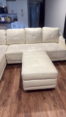 Leather L Shape Sofa.