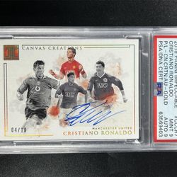 2019 Impeccable MUFC Cristiano Ronaldo Canvas Creations Auto Gold  10 PSA 9 CR7