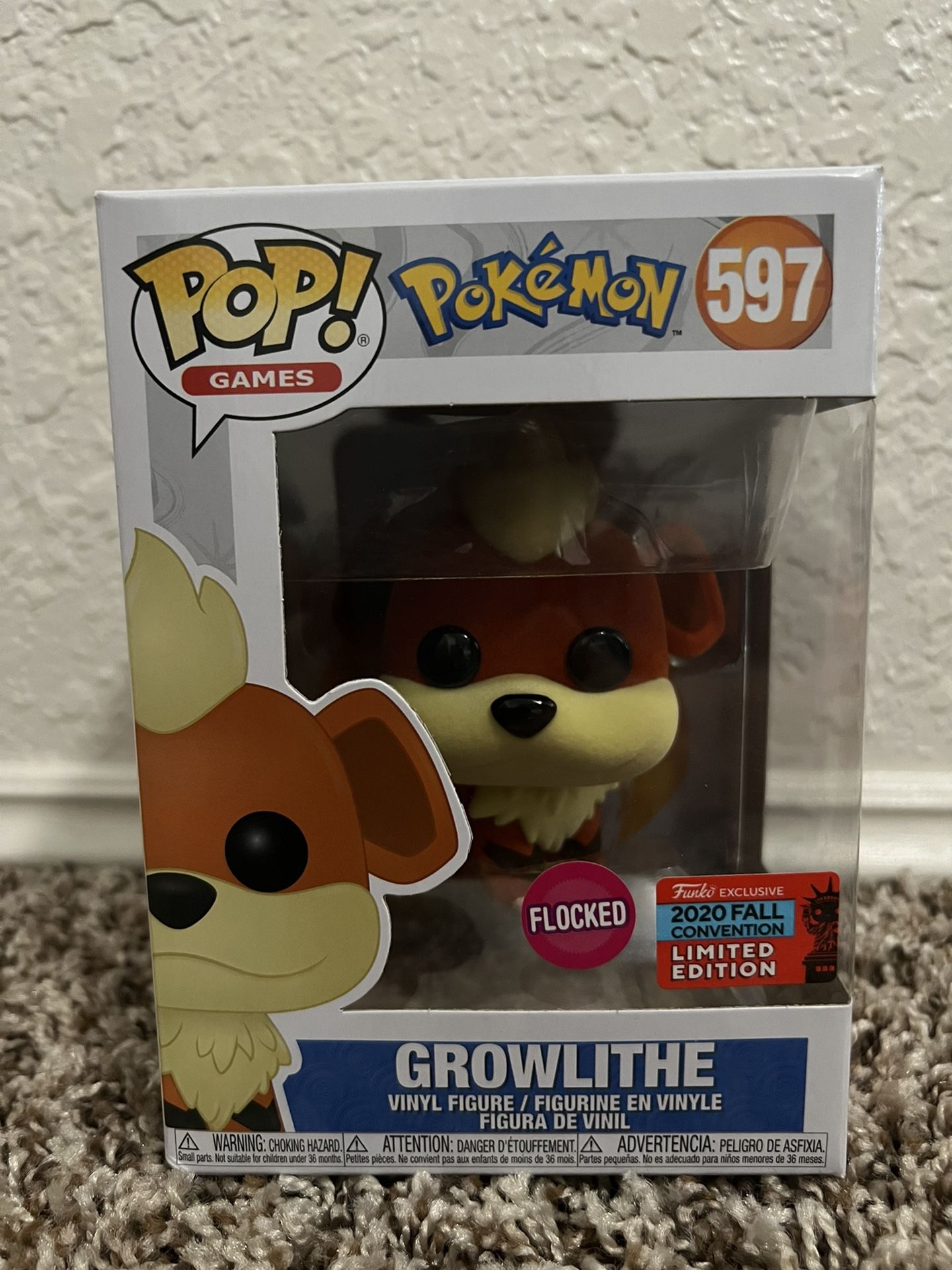Growlithe Funko Pop (Flocked)
