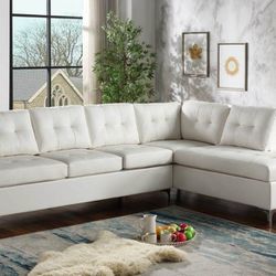 New White Leather Sectional