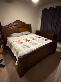 King size bed and dresser