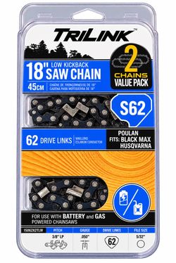 TriLink 18" Chainsaw Chain S62 2-Pack