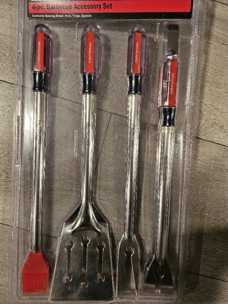 CRAFTSMAN Tools 4 Pc. Stainless Steel Barbecue BBQ Grill Accessory Set 41628 NEW