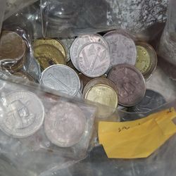 Foreign Coins From Spain Italy France Mexico China  For