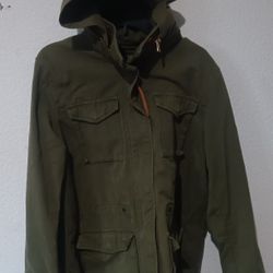Levi's  Women's  Y2k Lightweight Parachute Cotton Military Jacket Small Green Pockets