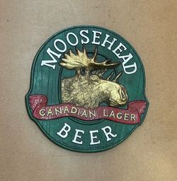 Vintage MOOSEHEAD BEER Canadian Lager PROMOTIONAL•ADVERTISEMENT Plastic BEER Sign 👀 (please read description)