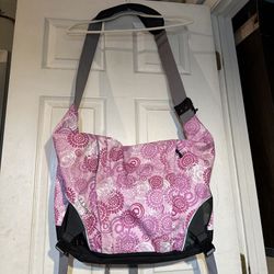 LL Bean Large Utility Bag, Crossbody Computer Bag, Carry All, Pink Circle Pattern