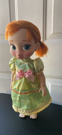 Disney Store Frozen 2 Animator Collection Anna Doll Little Anna Green Dress no shoes
