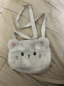 Novelty White Cat Crossbody Purse