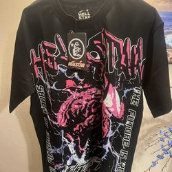 Pink And Black Hellstar T Shirt