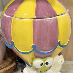 Hello Kitty Ceramic Hot Air Balloon Cookie Jar