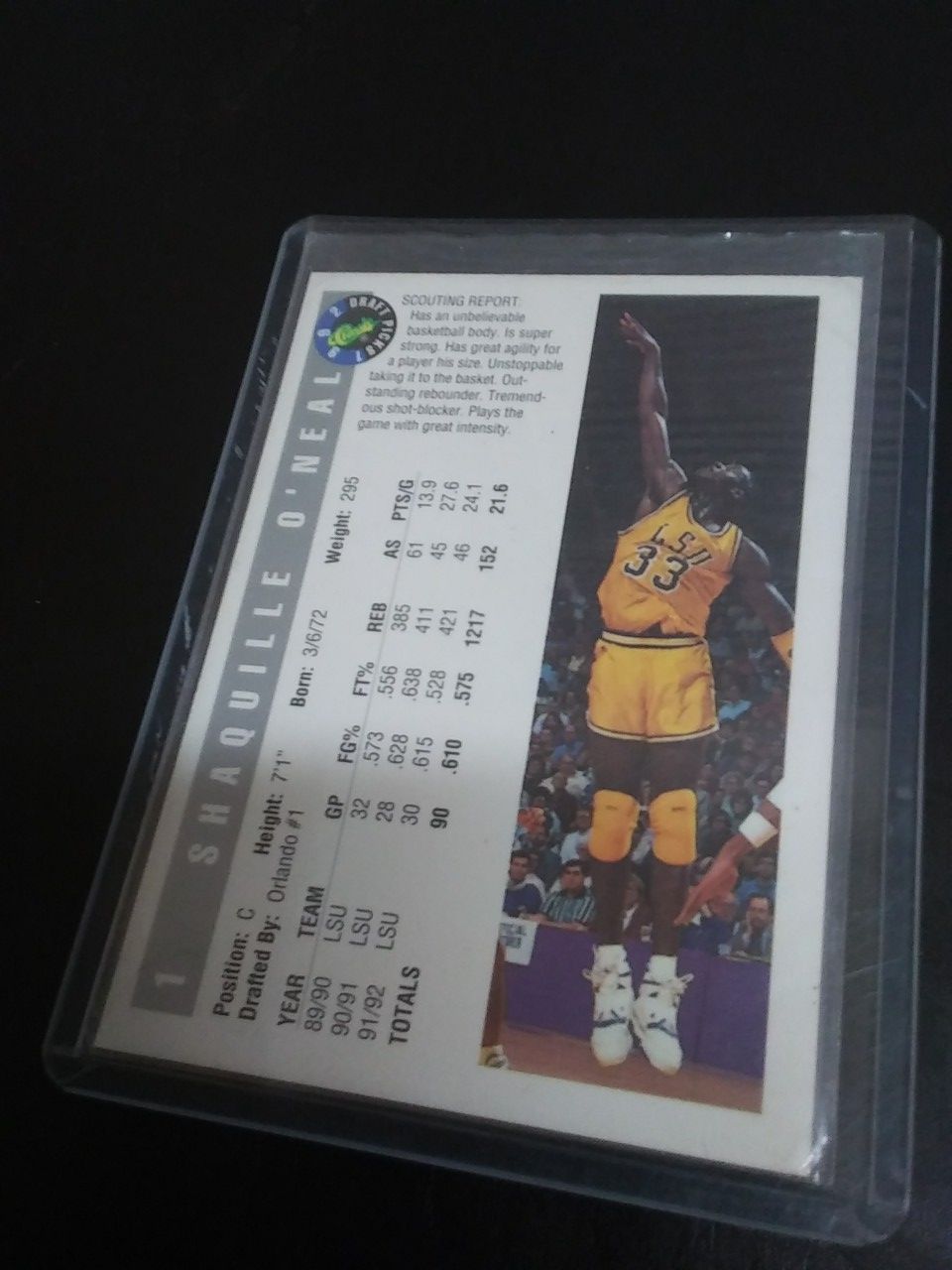 Shaquille Oneal 1992 draft pick classic