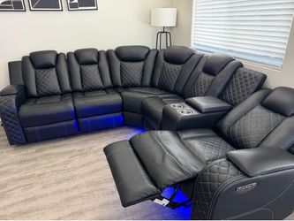Black leather couch for sale