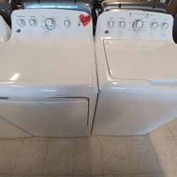 Ge Top Load Washer And Electric Dryer Set Used 