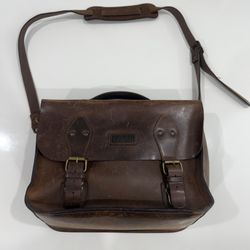 Duluth Trading Leather Messenger/Book Bag