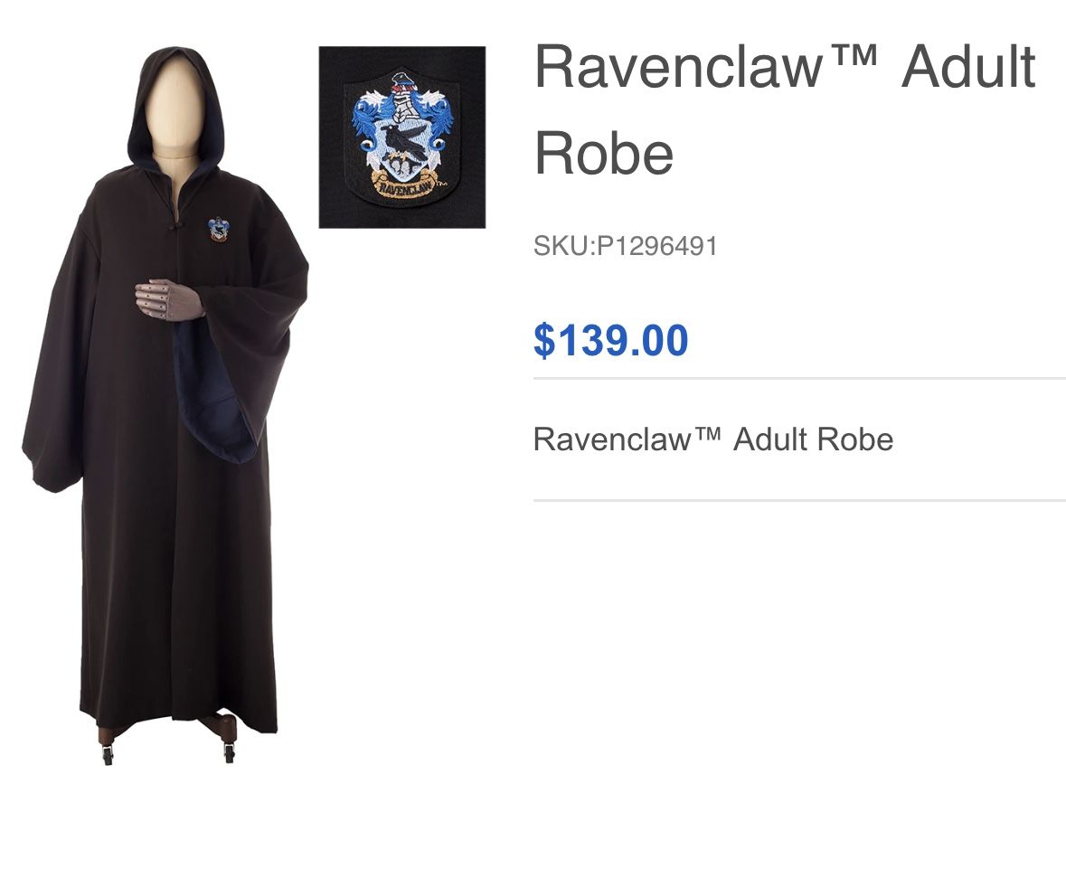 Harry Potter Ravenclaw Robe - Universal Studios 