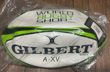 Gilbert A-XV World Rugby Shop Rugby Ball Size 5 New Green White