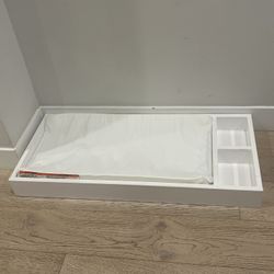 White Changing Table Tray with Pad and Organizer Compartments