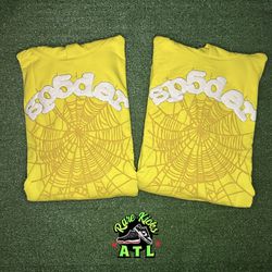 Spider Hoodie Yellow Size Small