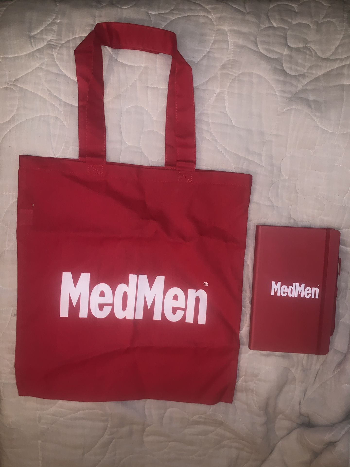 MedMen journal and cloth tote bag