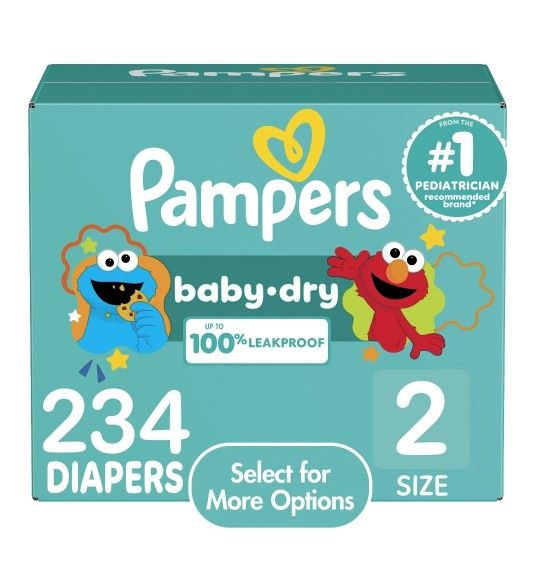 Pampers Baby Dry Baby Diapers Size 2, 234 Count