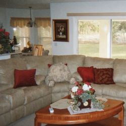 Beige Sectional W/recliner