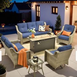 Brand New Patio Outdoor Furniture Set With Fire Pit