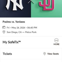 Padres Vs Yankees 5/24 6:40pm