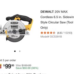 Saw circular cordless 20v max 