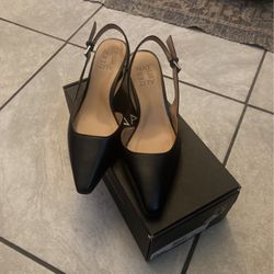 dalary black lea heels 