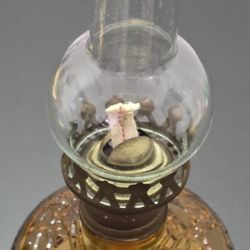 Amber Glass Oil Lamp