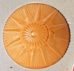 Art deco antique peach satin glass light fixture shade NO DAMAGE !