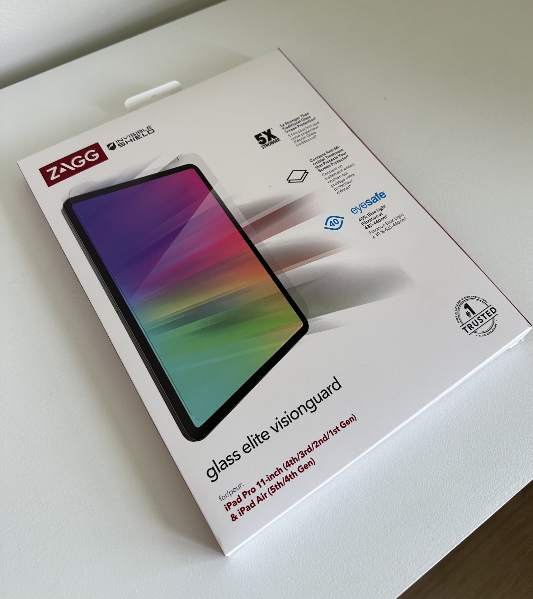 Zagg Invisible Shield glass elite visionguard screen protector for Apple iPad Pro 11-inch & iPad Air