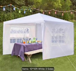 10'x 10' Party Tent Outdoor Canopy Tent for Parties with 3 Moveable Walls Waterproof Patio Gazebo Tent